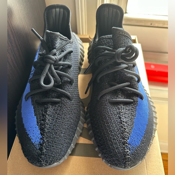Yeezy boost 350 v2 black/dazblu - Picture 1 of 3